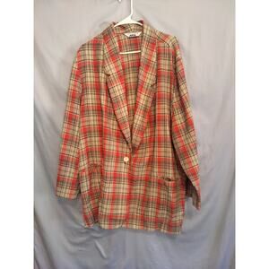 Vintage Ship n Shore Plaid Tweed Blazer Jacket